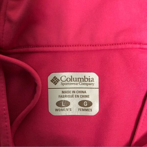 Women’s Columbia Pink Lightweight Omni Shade Hooded Workout Top Size L - Picture 12 of 12